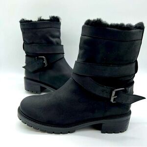 Ross & Snow Cristiana handmade in Italy black leather women’s boots size 7